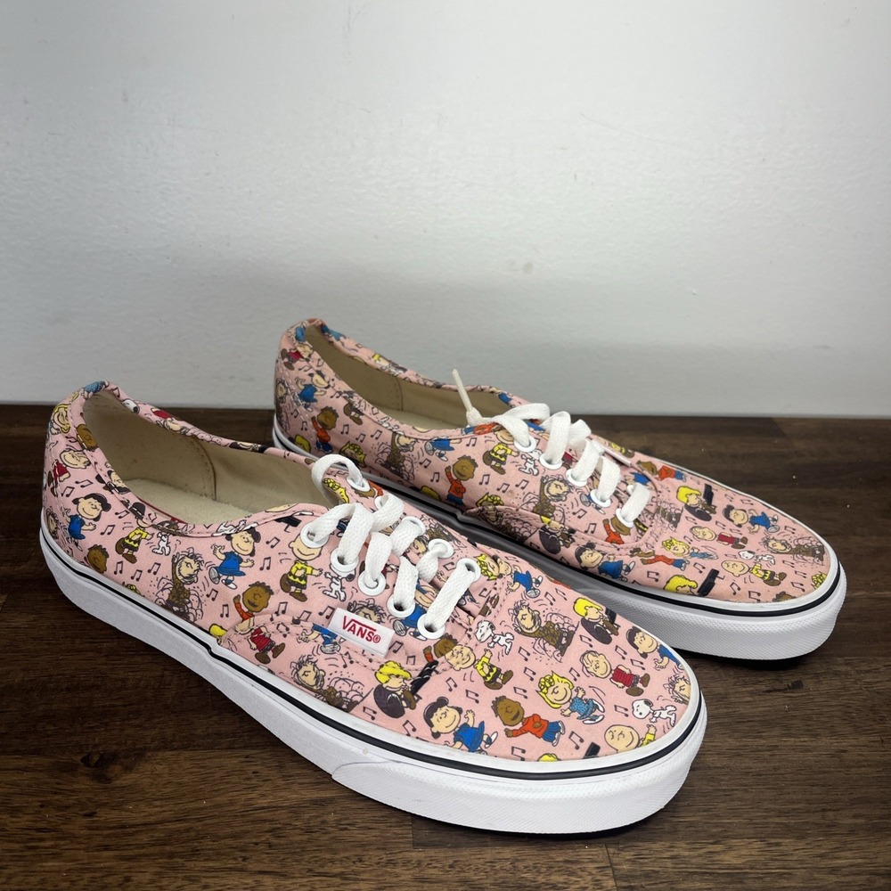 Vans X Peanuts Dance Party Sneaker Shoes Pink M8.5/W10 Charlie Brown Snoopy